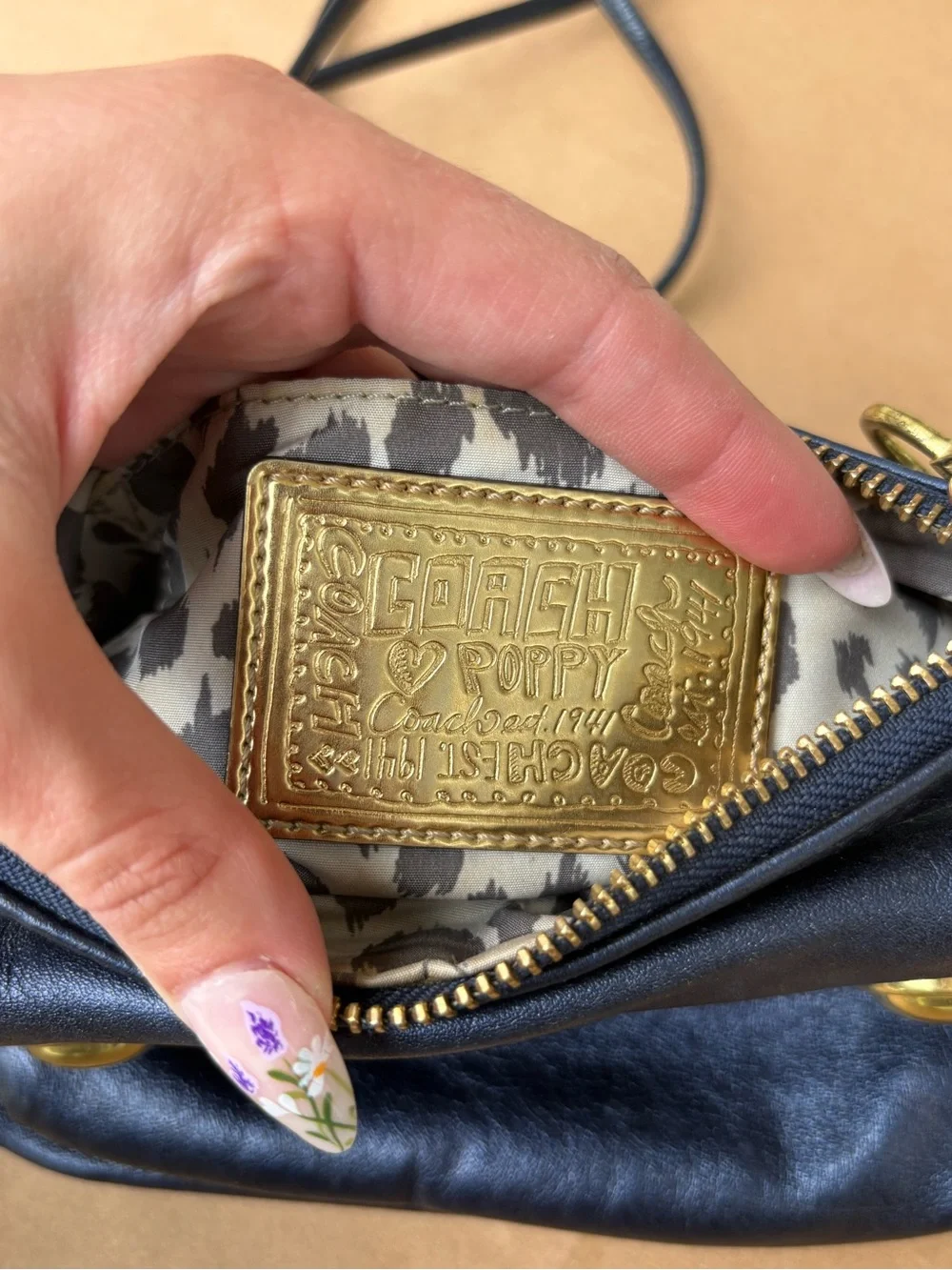 Coach Poppy Leather Pushbutton Demi Flap Bag!